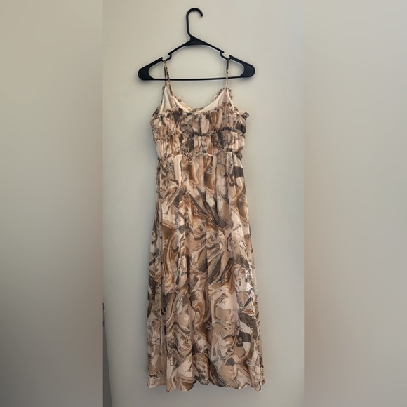 Mittoshop Taupe Marbled Midi Dress -size M - Picture 2 of 3